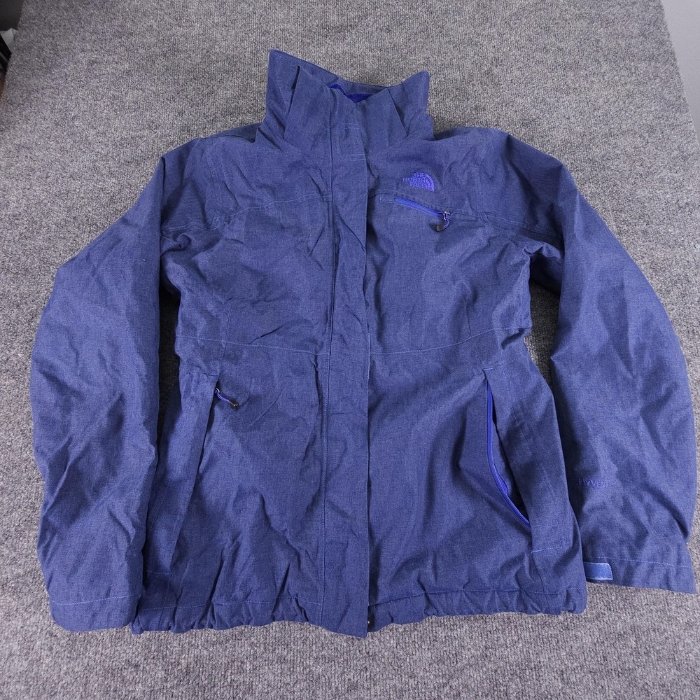 North Face Jacket Womens Medium Hyvent Hooded Waterproof Fleece Lined Outdoors